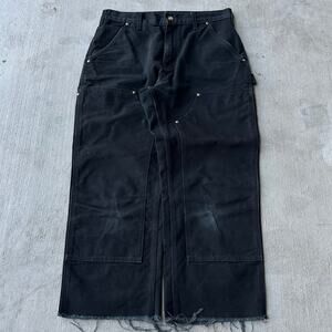 Vintage Y2K Carhartt black double knee work wear carpenter pants